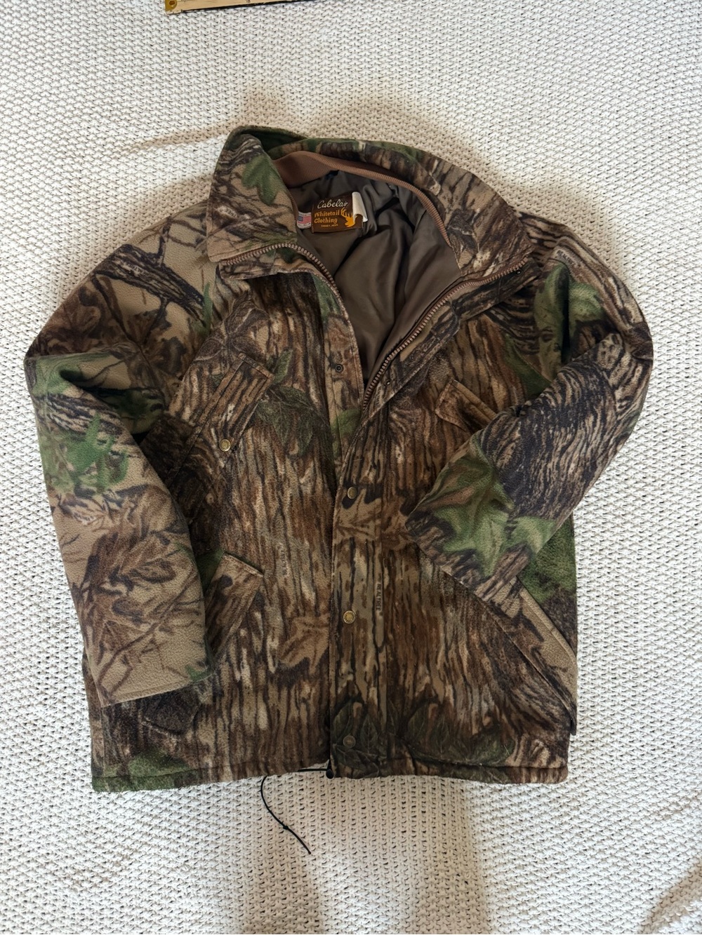 Vintage Cabelas Whitetail Mens L Camo Thinsulate Hunting Jacket Made USA
